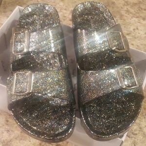 Qupid Jelly Glitter Sandals